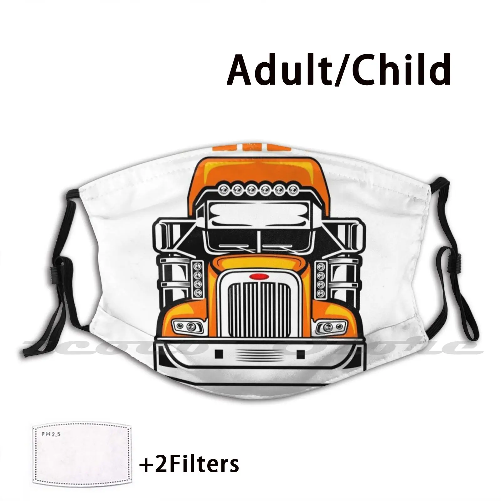 Novelty Truck Driver-bursin-mask Diy Washable Filter Pm2.5 Mouth Trending Truck Truck Driver Trucker Truckin Truckin Over