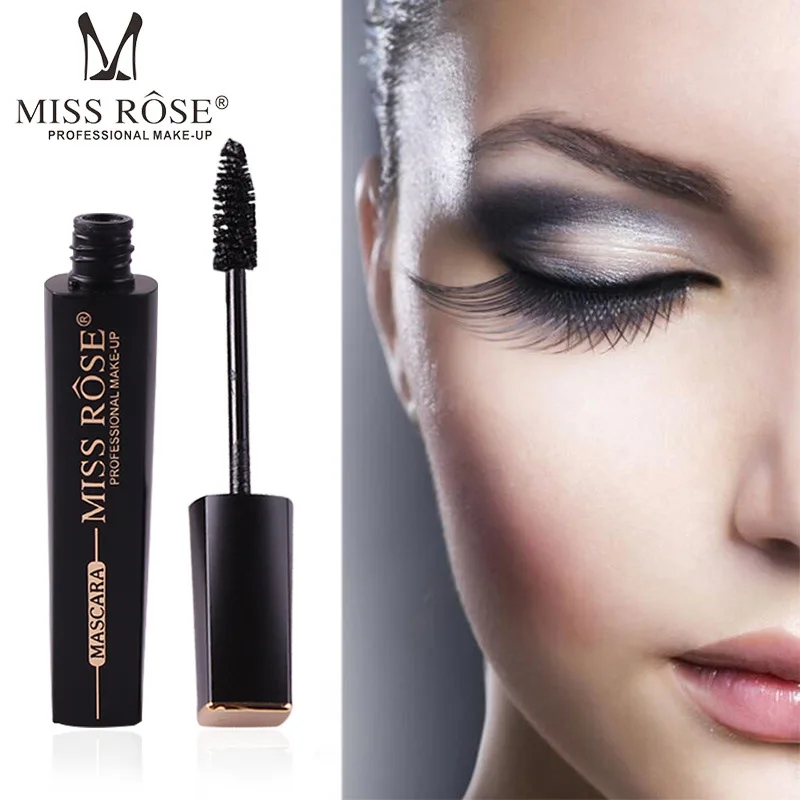 Miss Rose Black Tube Large Thick Waterproof Mascara Natural Curling Mascara Makeup Cosmetic Gift for Women Hot Selling