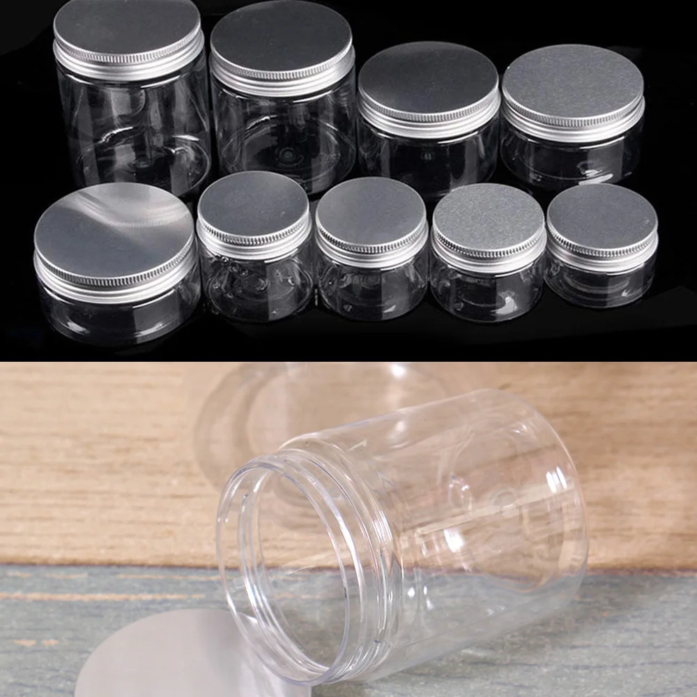 30/50/60/80/100/120/250/500ml Empty Plastic Clear Cosmetic Jars Makeup Container Clear Plastic Jar Face Cream Sample Pot Gel Box