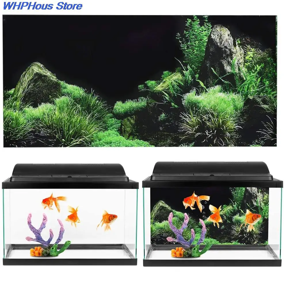 Hot Aquarium Background Poster 3D PVC Adhesive Sticker Fish Tank Underwater World Backdrop Decoration Paper Landscape Wallpaper
