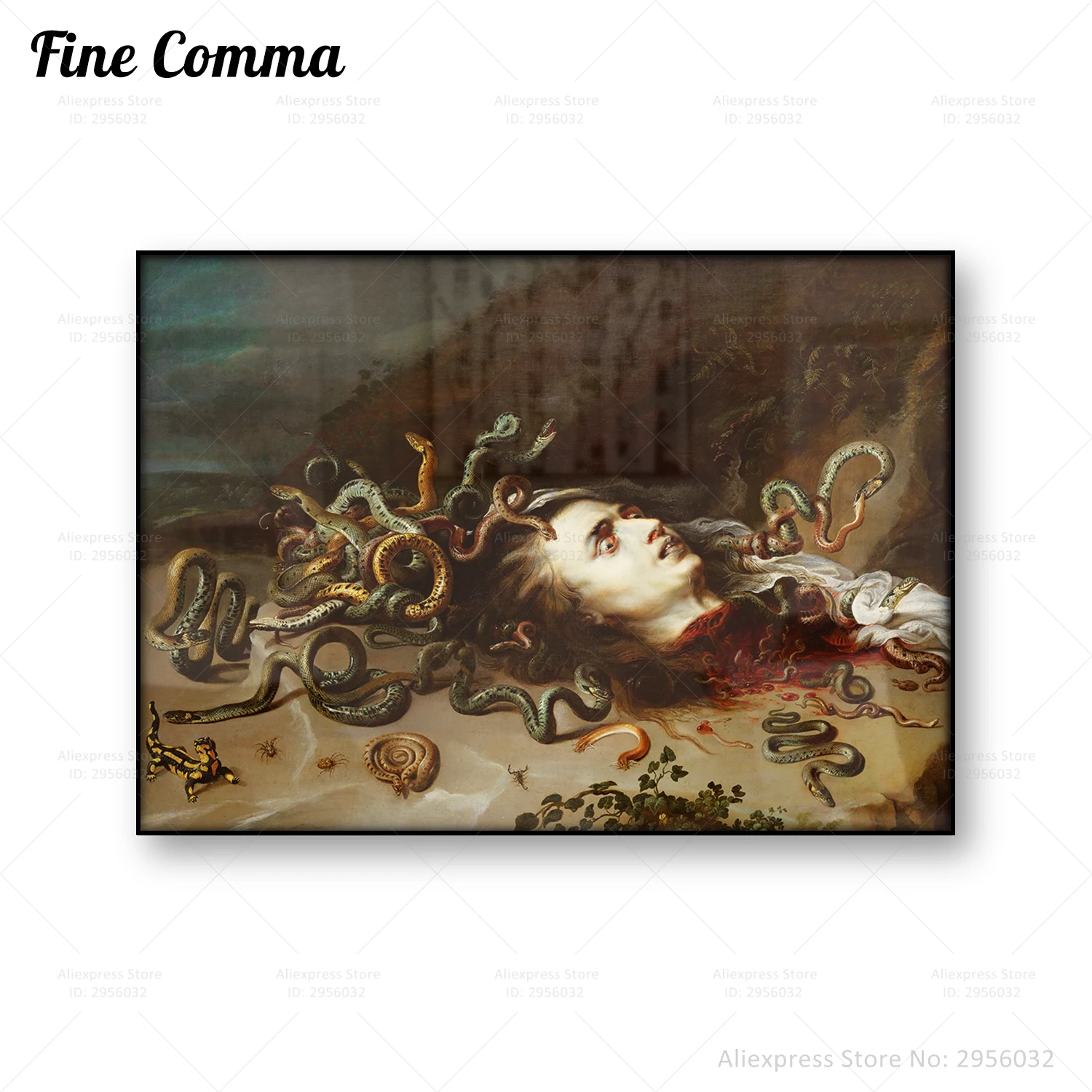 Head Of Medusa Peter Paul Rubens Vintage Poster Canvas Print Creepy Wall Art Mmento Mori Occult Mythological Snake Home Decor