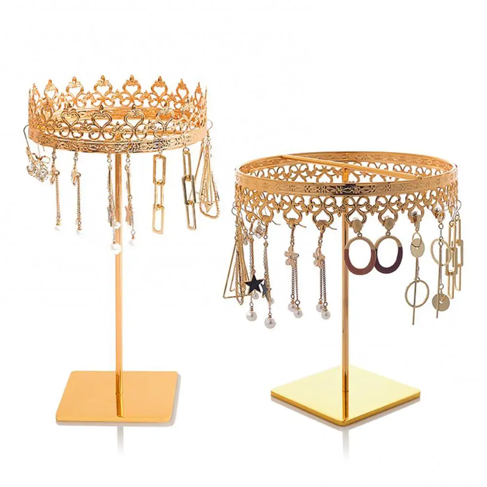 

Earring Organizer Household Crown Jewelry Display Stand Holder Rack Earring Necklace Organizer Pendants Bracelets Display Rack