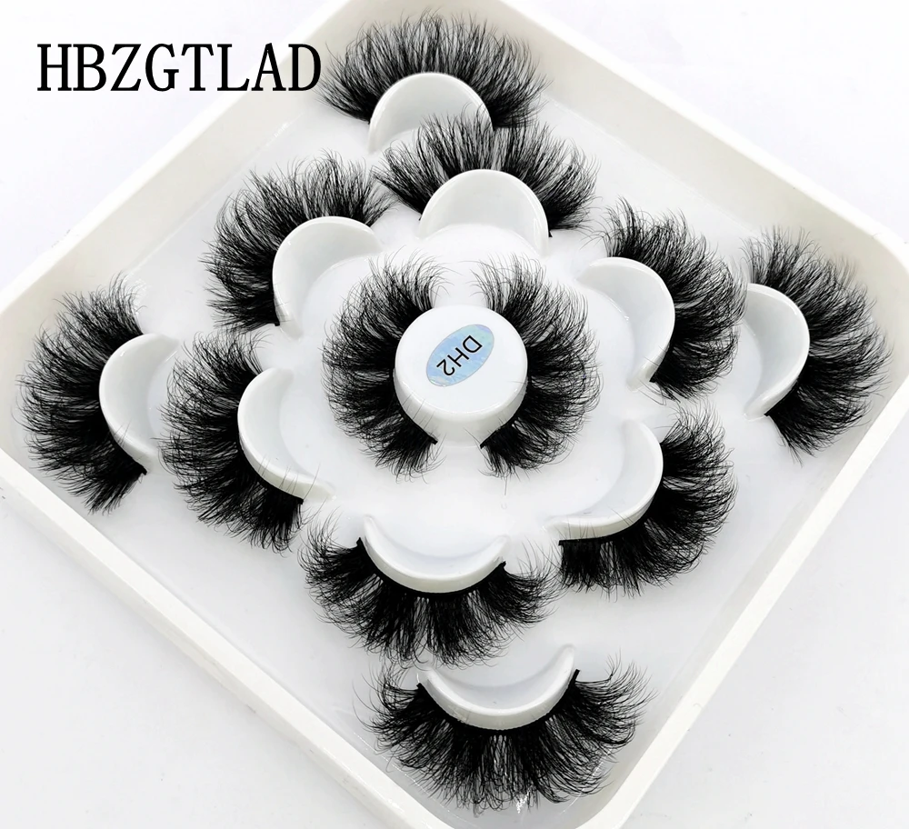 6 Pairs 3D Faux Mink Lashes Fluffy Soft Wispy Natural long False Eyelashes Curly lashes Volume Reusable lashes Makeup Extension