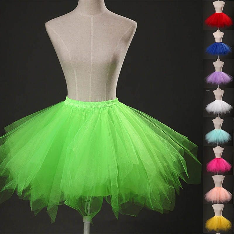 Freies Cosplay Party Flauschige Kurze Kleid Blase Lolita Petticoat Ballett Erwachsene Tutu Tüll Rock Slip Rockabilly Krinoline Unterrock