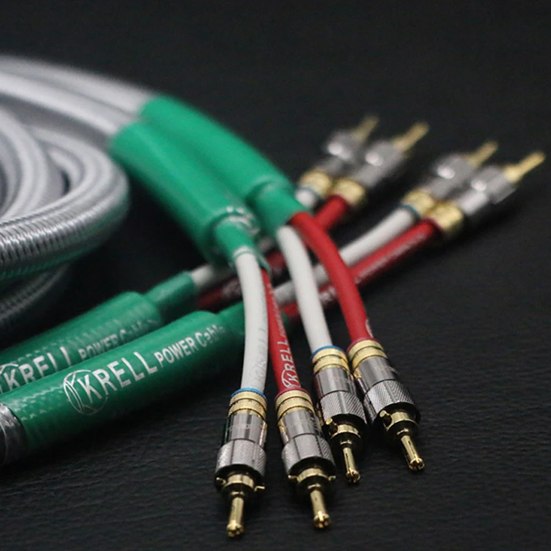 HiFi Speaker Audio Cable  Golden Plated  Banana Plug Cable Audiophile OFC &silver Krell Amplifier Speakon Wire Cables