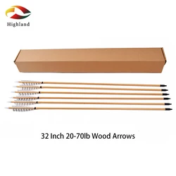 6 PCS 32 Inch 20-70lb Wood Arrows 5