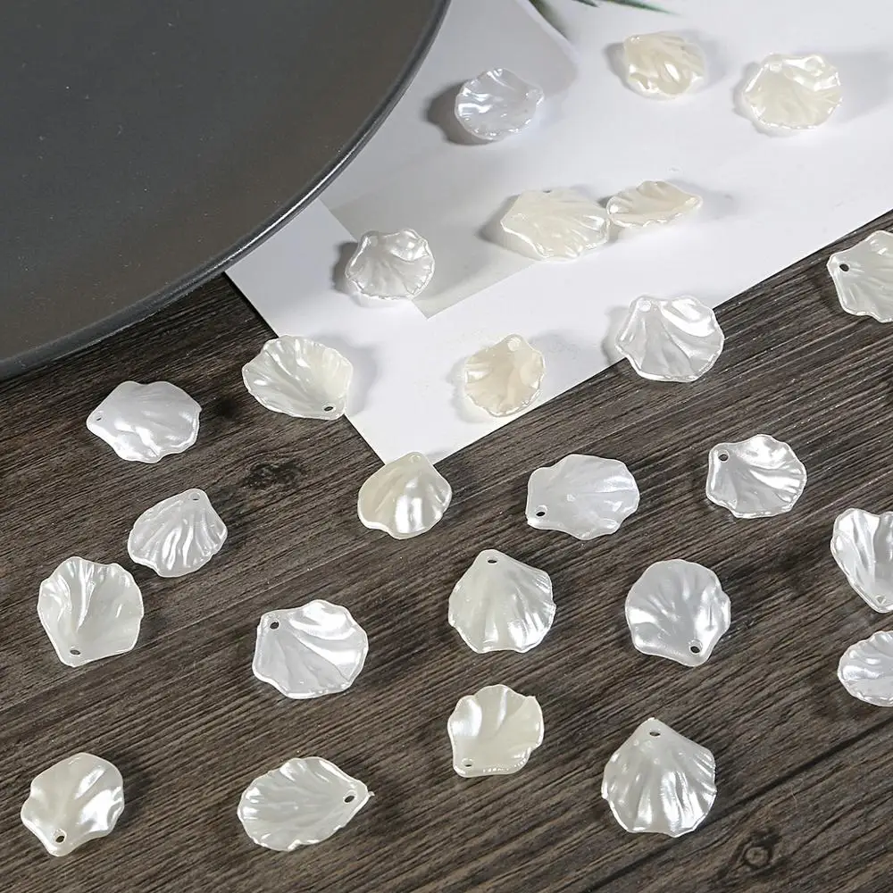 White Acrylic Leaf Petals Flower Frosted Acrylic Spacers Beads For Hair Wedding Earrings DIY Makeing Accessories