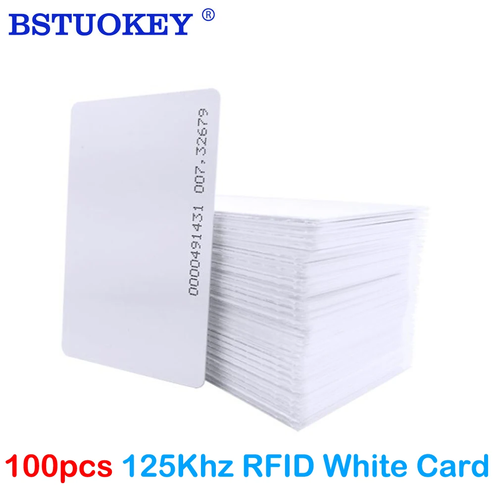 

100pcs 125khz ID Card RFID Tag Access Control Card Smart Card ID Keyfob 125KHz TK4100 ID Card for Access Control