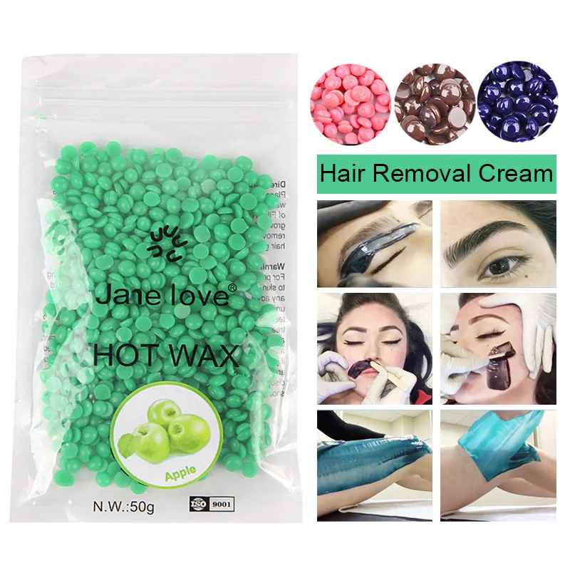 25/50g Depilatory Wax Beans No Strip Depilatory Hot Film Hard Wax Pellet Waxing Bikini Body Face Hair Removal Bean for Women Men