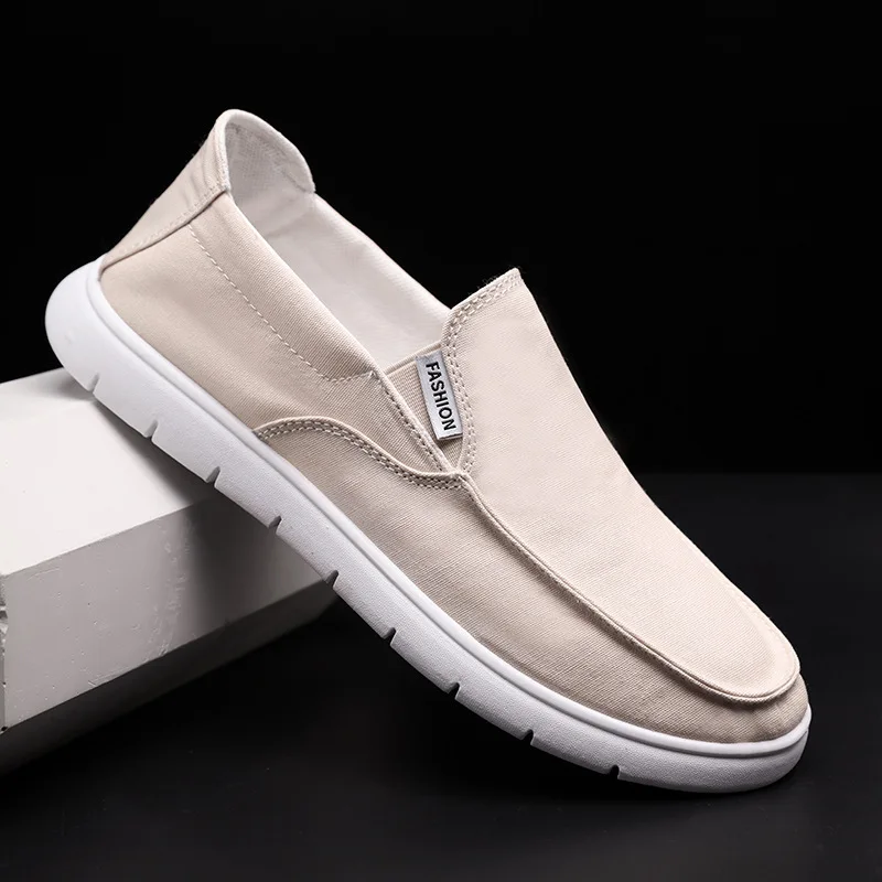 Breathable Canvas Shoes Men Loafers 2021 Spring Summer Casual Shoes Flat Slip-on Male Shoes Cloth High Quality KA1323