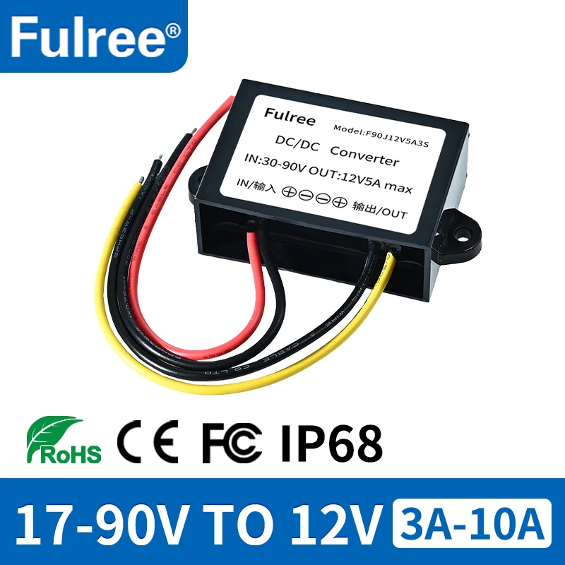 72V 60V 54V 48V 36V 24V Naar 12V 3A 5A 8A 10A Dc dc Buck Auto Vrachtwagen Bus Taxi Voertuig Step Down Voltage Converter Regulator 48 Om 12