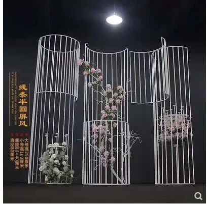 New wedding props, iron lines, semicircle screen, arched door, leading to the background decoration of wedding stage