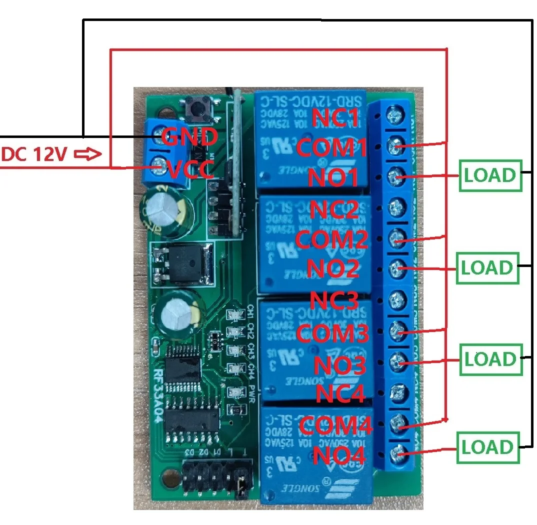 4 Key 433M Rolling Code Keeloq Controler HCS301 Rolling Code Keyfob Transmitter Board For Door Motor Garage LED RF33A04