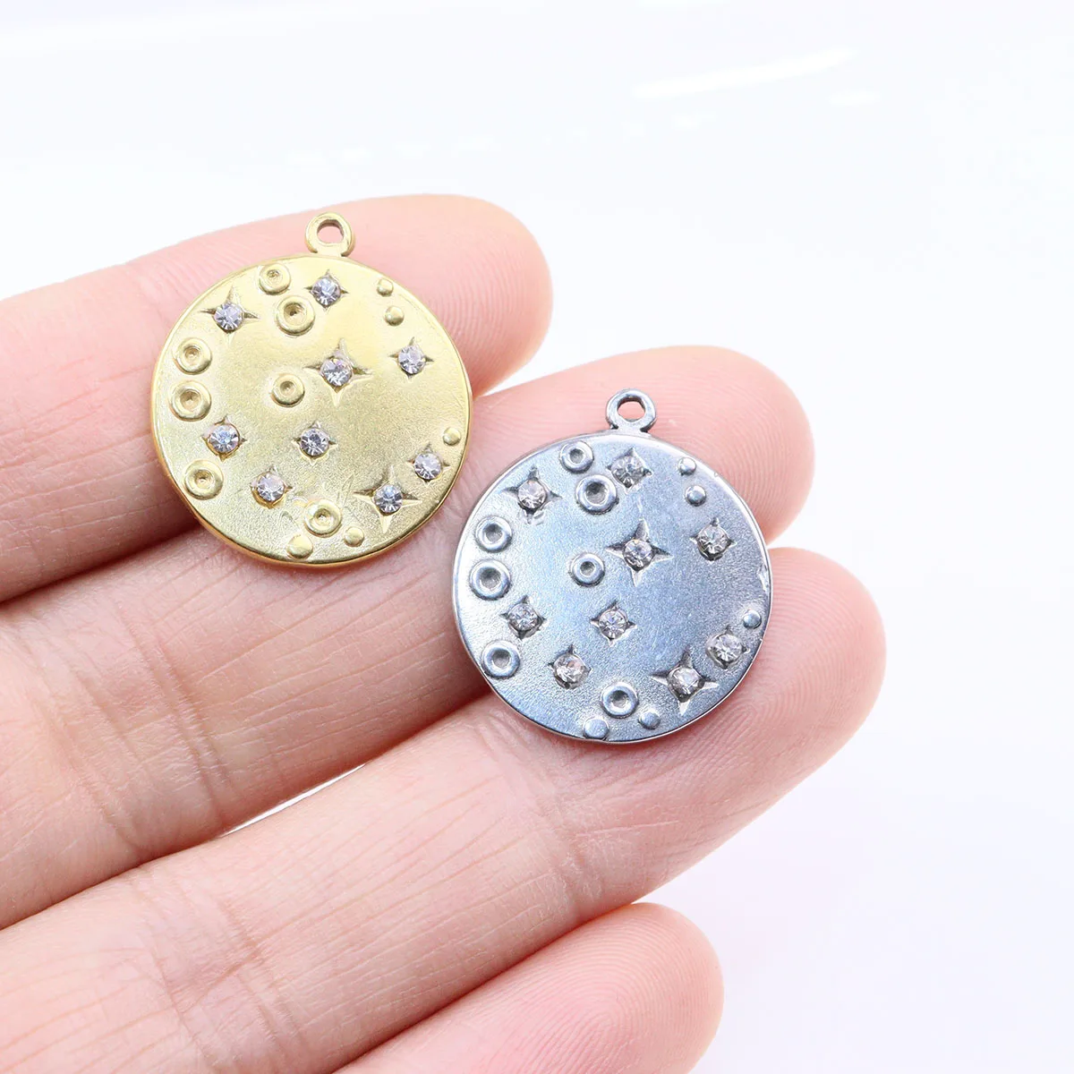 3pcs 18mm Wholesale Stainless Steel High Quality Beauty Star Charms Women's Pendant DIY Necklace Unfading 2 Colors