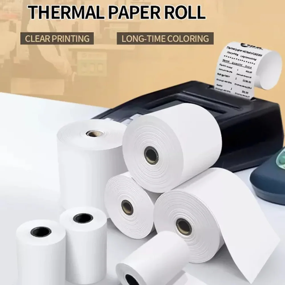 Rolo de papel térmico 80mm perfeito para impressora térmica portátil, compatível com celular, rolo de papel 20