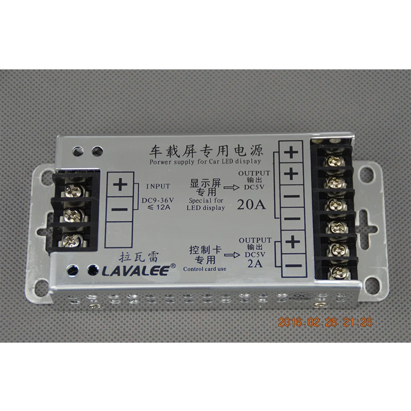 LAVALEE Power Supply ASD-12D5N20A100ET Input DC9~36V To DC 5V 20A 100W For Cars Vehicle LED Screen Display