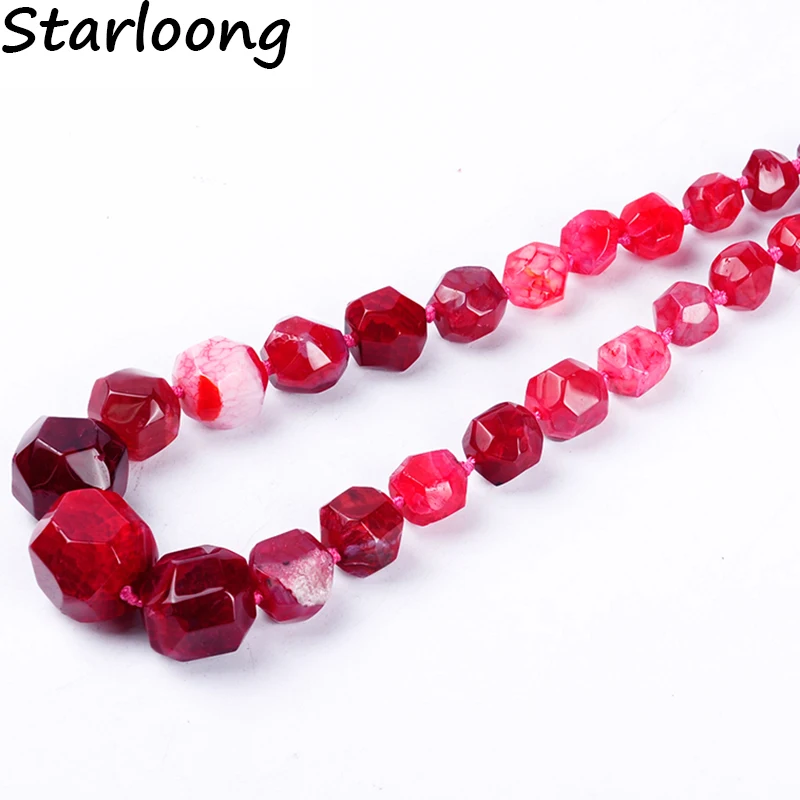 

STARLOONG Top Quality Semi-precious Faceted Ball Shape Crack Stripe Natural Stone Agata Beads DIY Jewelry Making For Necklace