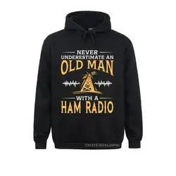 Coats Never Underestimate An Old Man With A Ham Radio Pullover Man Round Neck Sweatshirt Guys Punk Designer Streetwear