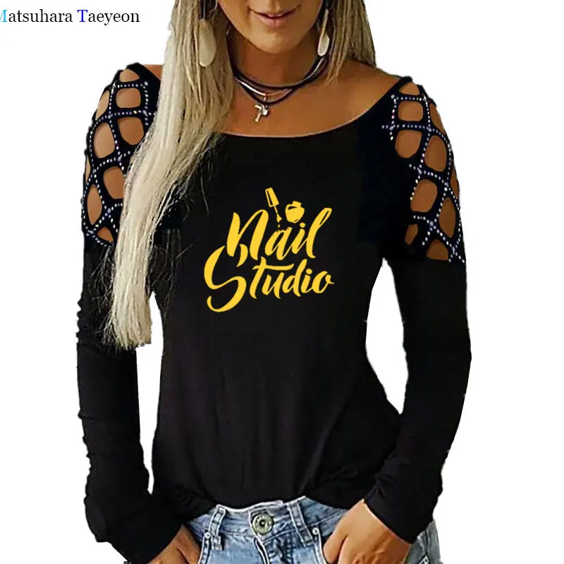 

Fashion Autumn New Shirts for Women Beauty Salon Nail Art Manicure Pedicure Female T-shirts Casual Harajuku Shirt Tees Tops