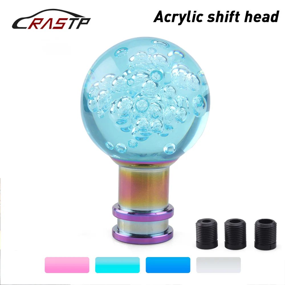 

4 Color 91mm Youthful Car Styling Crystal Bubble Crystal clear Shift Gear Knob Transparent Colorful Gear Shift Knob RS-SFN081