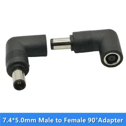 7.4x5.0mm męski na żeński przetwornik Adapter złącza wtyczka zasilania DC 90 kątów 7.4*5.0mm dla Laptop HP