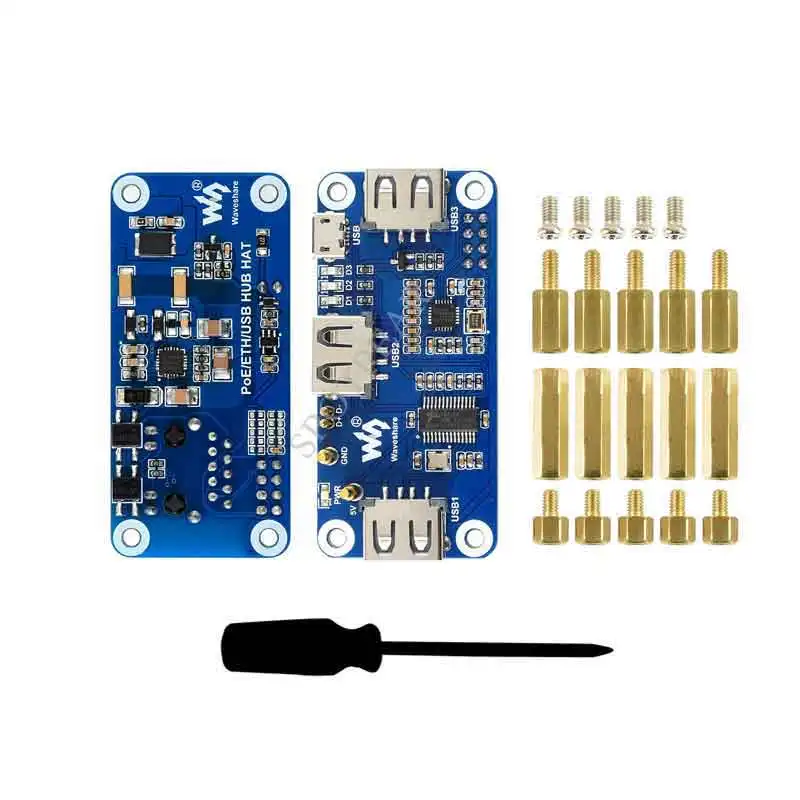 Raspberry Pi Zero PoE Expansion Board Ethernet Power Supply 3-way USB HUB HAT