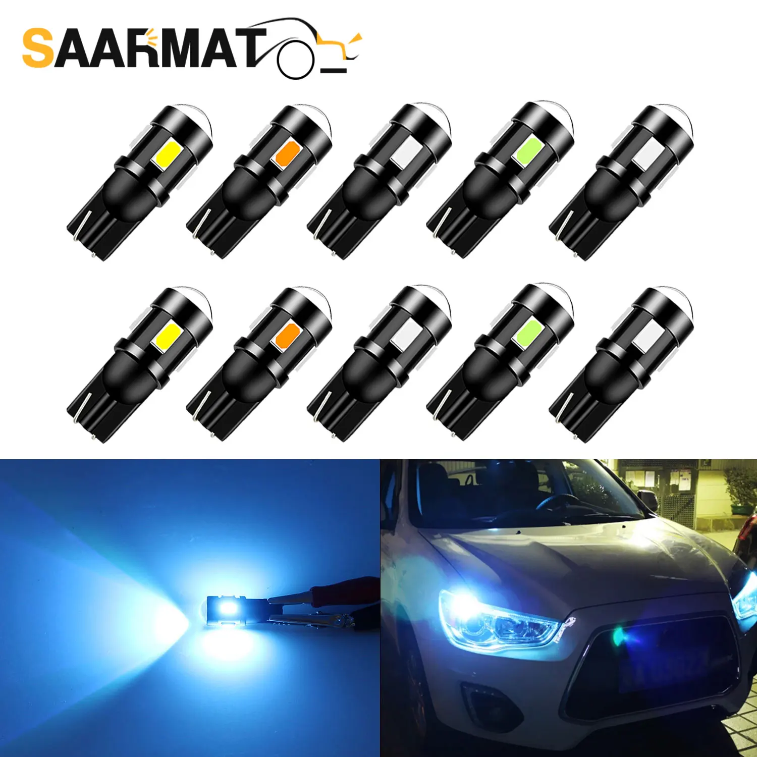 10x T10 W5W 12v 6000k wedge light Car Interior Lights For Lancer Pajero Sport ASX L300 L400 Space Wagon Star Sigma Outlander