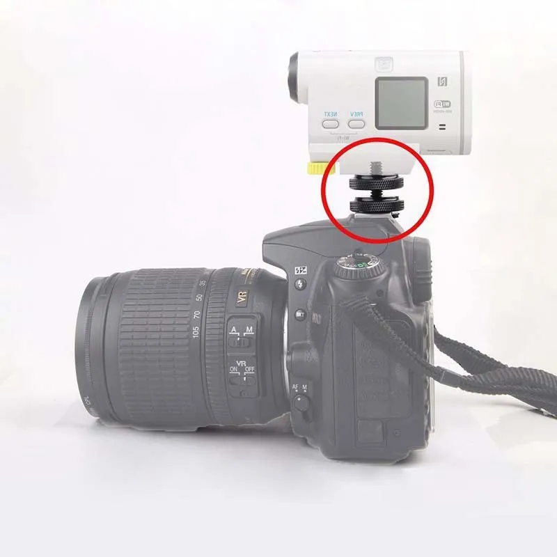 Vite per montaggio su treppiede a doppio dado da 1/4 pollici per Flash adattatore per slitta per fotocamera