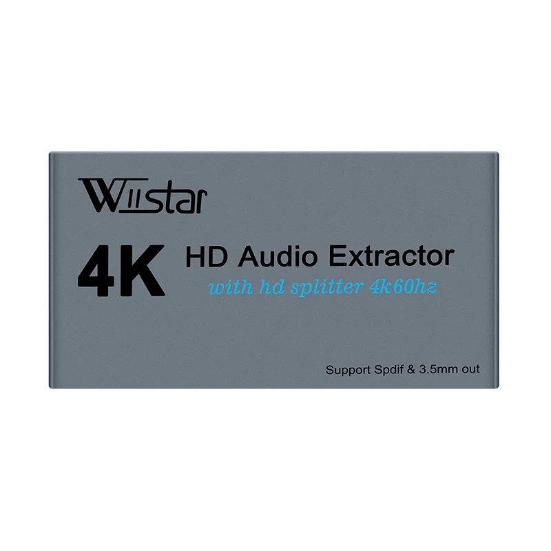

4K HD Audio Extractors With HD Splitter HD To HD + Audio Converter With SPDIF+3.5mm Stereo Jack HDMI-compatible Splitter 1X2