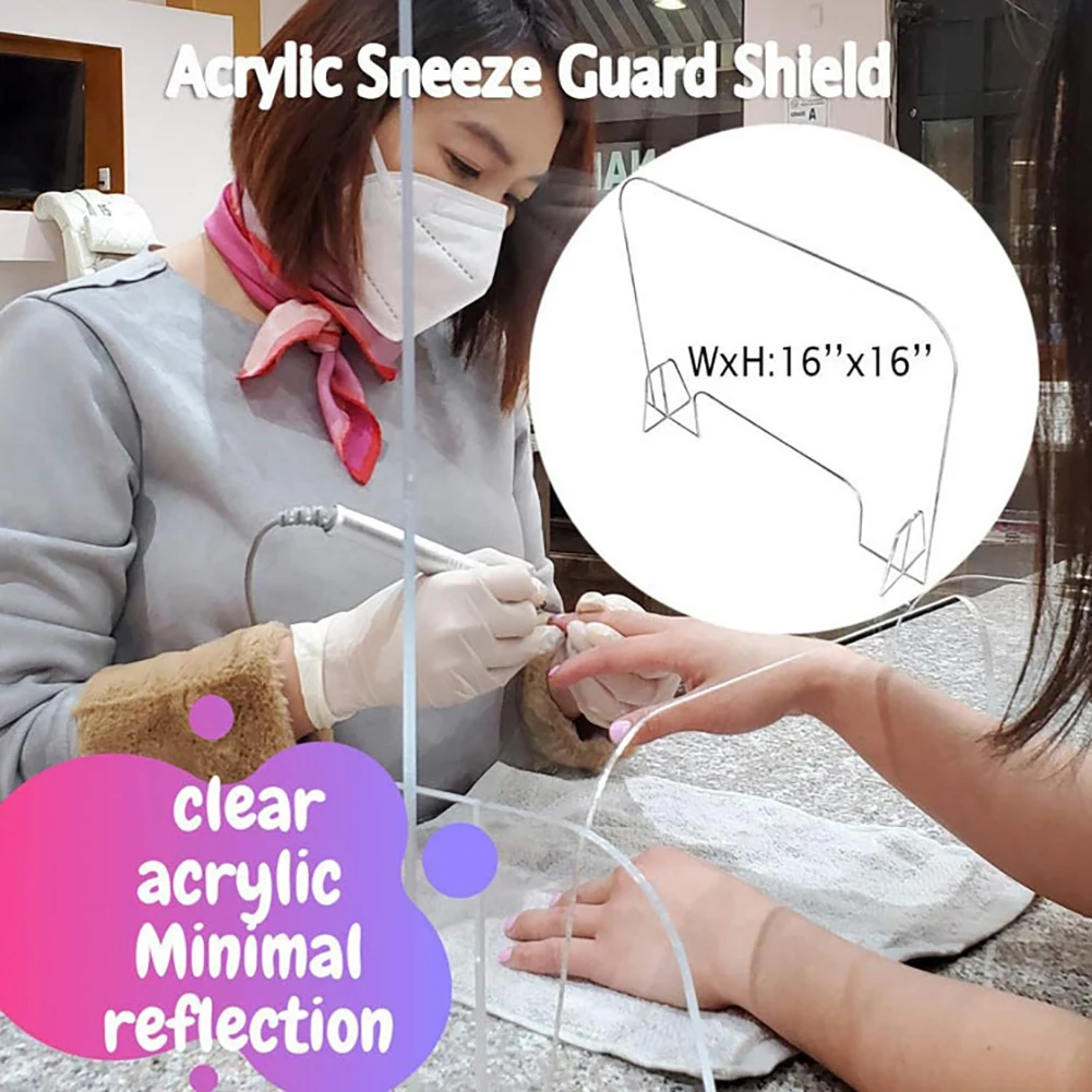 Acrylic Sneeze Guard Shield Desk Partition Baffle Screen Anti-spray Transparent Isolation Board Protect Dividers Secure Divider