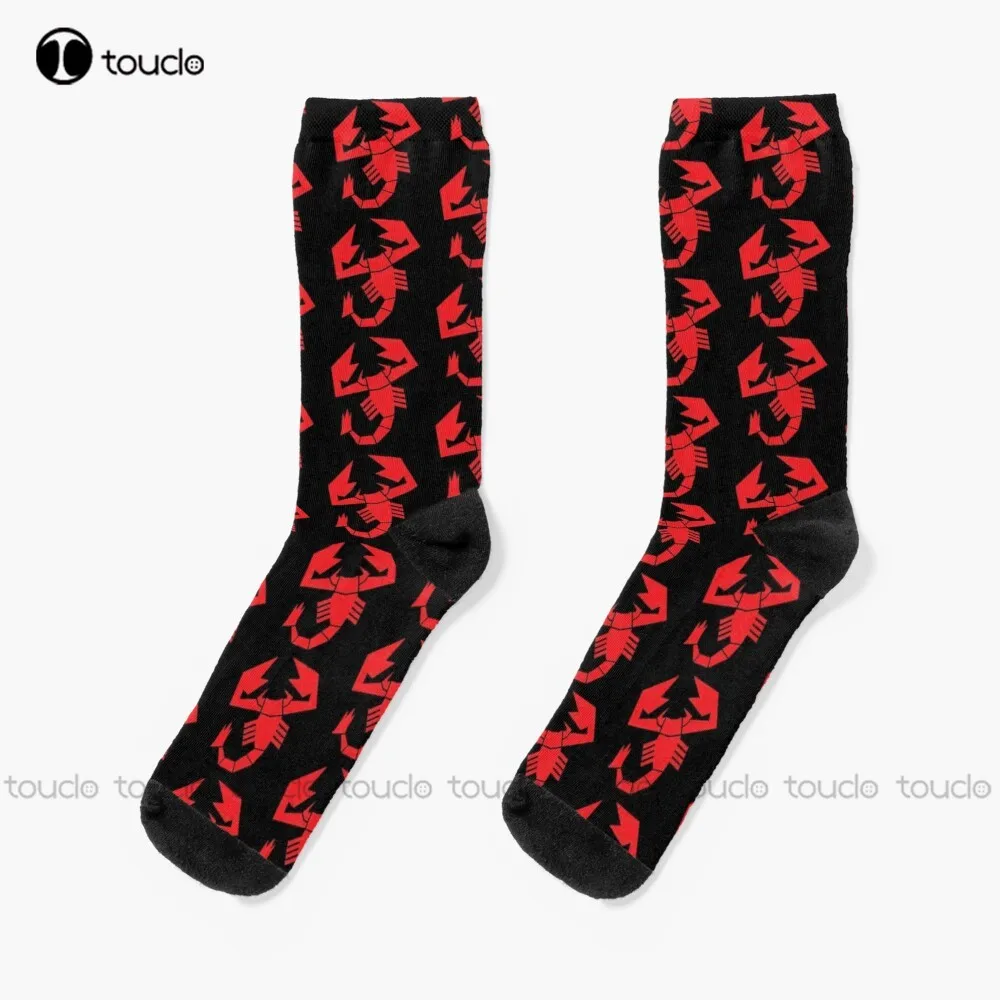 Red Devil Abarth Scorpion  Socks Woman Socks Personalized Custom Unisex Adult Teen Youth Socks 360° Digital Print Funny Sock