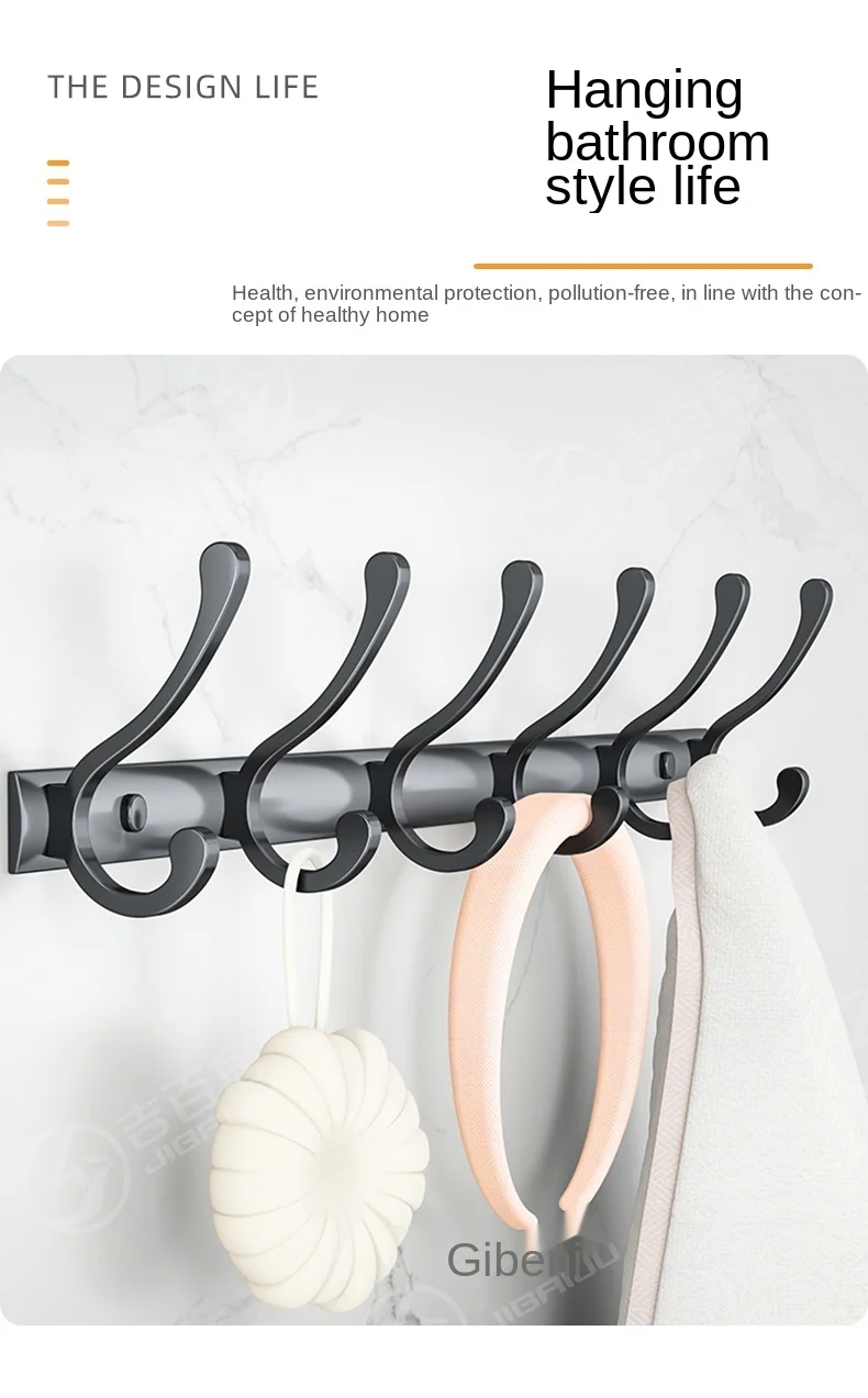 Punch-Gratis Kapstok Muur Opknoping Ruimte Aluminium