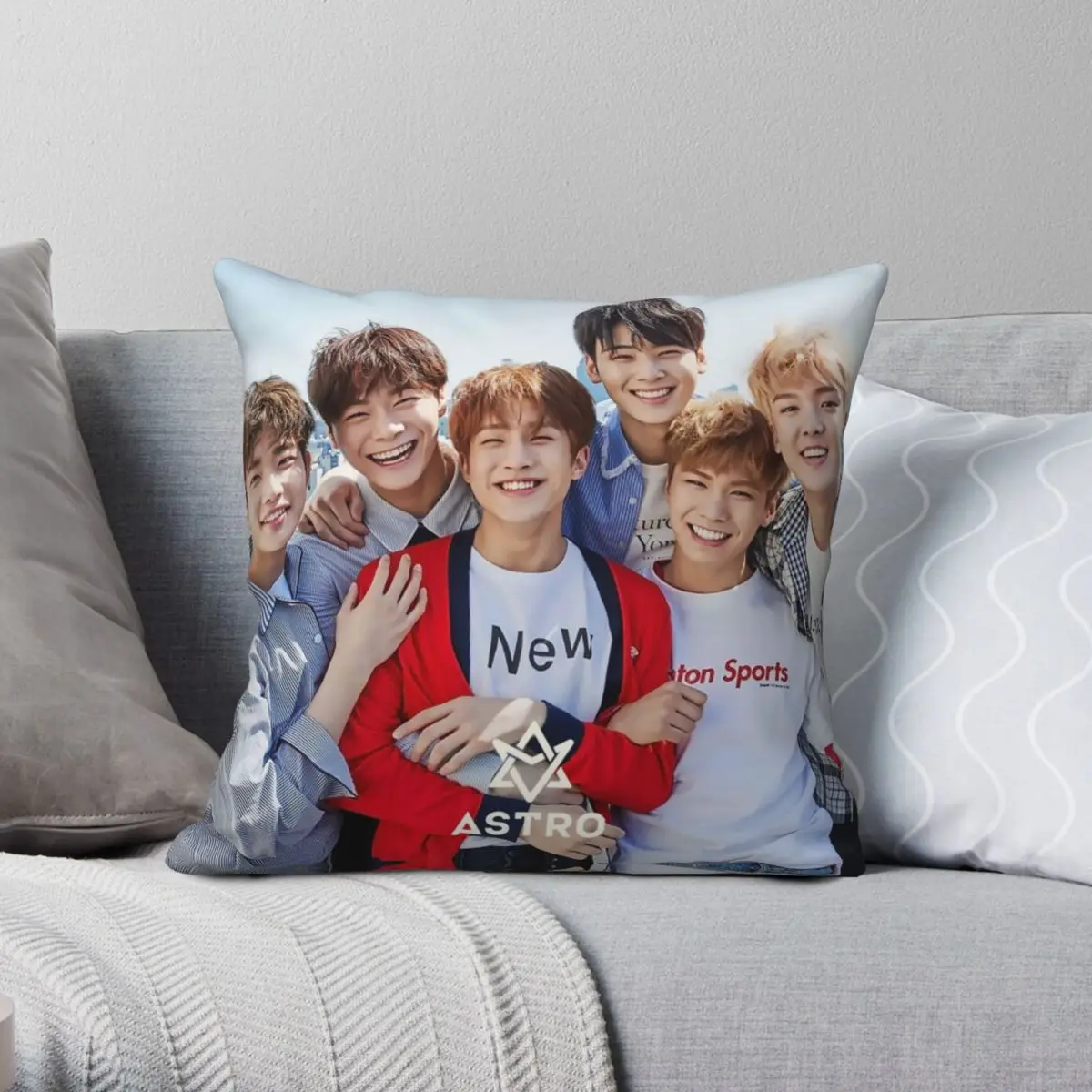 

Astro Band Kpop Pillowcase Polyester Linen Velvet Zip Decor Pillow Case Sofa Cushion Cover