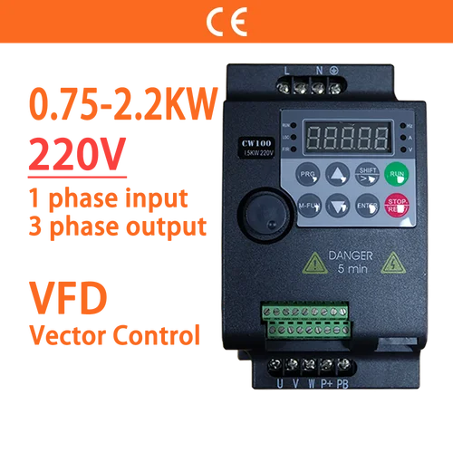 220V 0.75KW/1.5KW/2.2KW 1HP/2HP/3HP Mini Convertidor de frecuencia Variable VFD económico para inversor de Control de velocidad del Motor