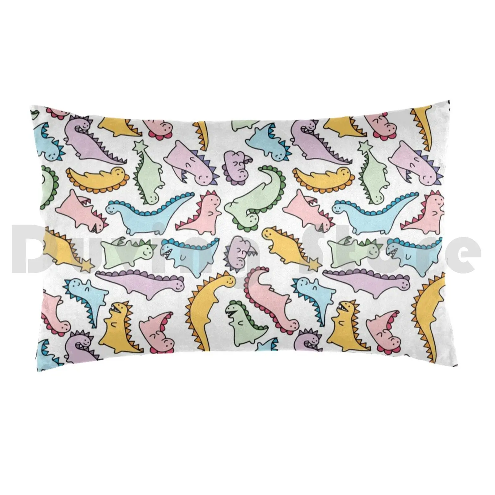 Pillow Case Cute Dino Explosion 609 Cute Dino Dinosaur Kawaii Japan Tokyo Colorful Pastel Dinos