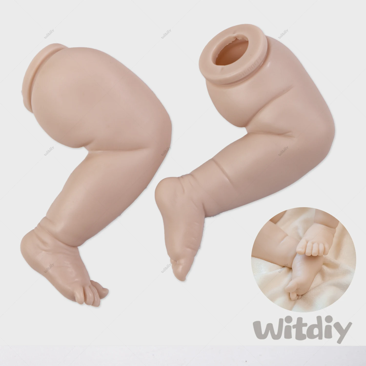 Witdiy Maddie-Muñeca reborn de 48 cm/18,9 pulgadas, muñeco de vinilo en blanco, kit sin pintar, 2 regalos