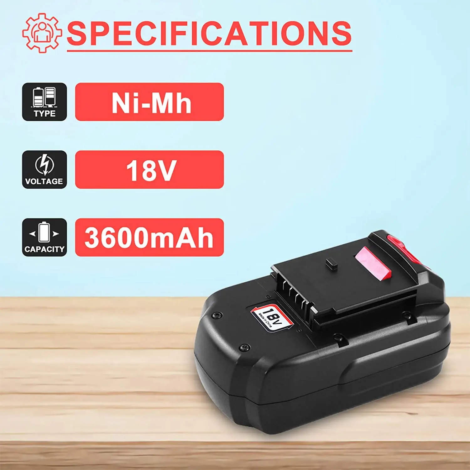 CulHye Ni-MH 3600MAh เปลี่ยนแบตเตอรี่ใช้งานร่วมกับ Porter Cable 18V PC18B PCC489N PCXMVC Cordless