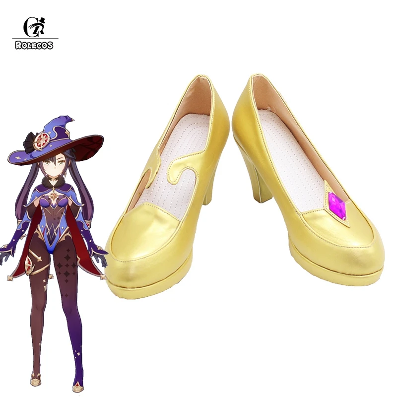 ROLECOS Game Genshin Impact Mona Cosplay Shoes Mona Cosplay High Heels Shoes for Women Halloween Shoes Cosplay