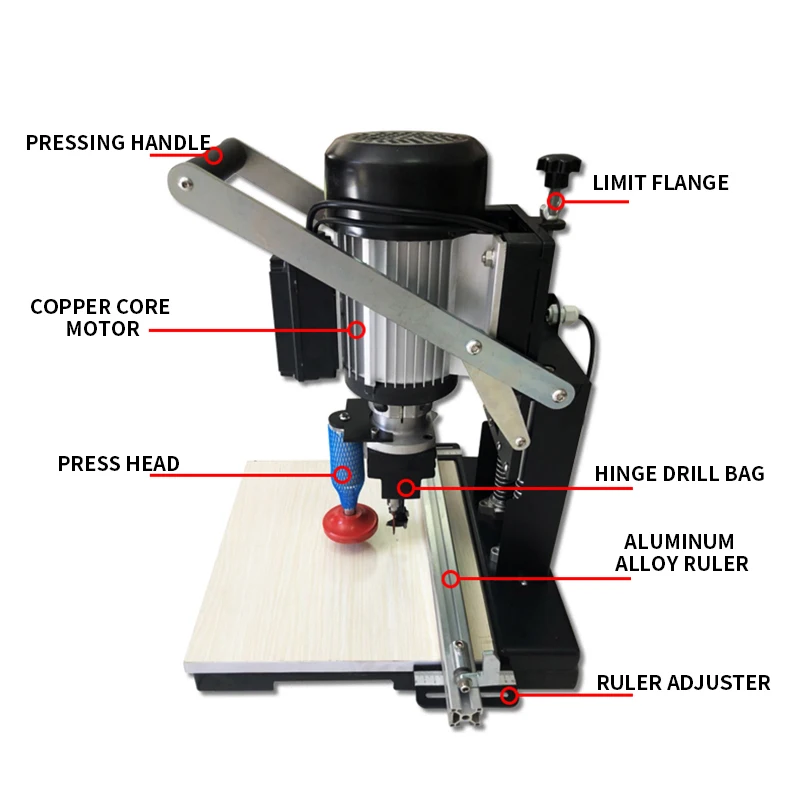 Portable Portable Hinge Drill 750W Hinge Hole Drill Single Head Hinge Drill Furniture Hole Drilling Machine Hole Drilling