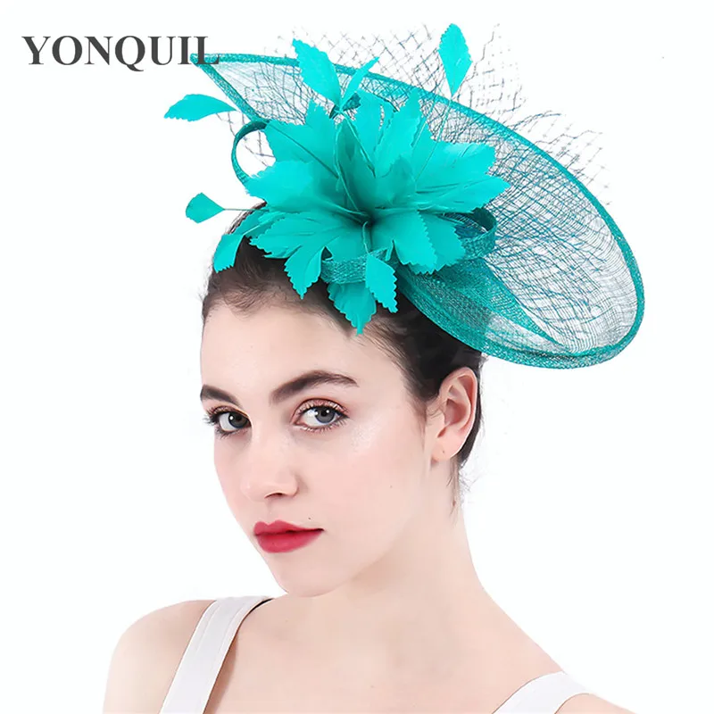 Bride Marriage Headwear Sinamay Wedding Fascinatot Headband Beautiful Feather Flower Women Accessories Mesh Headdress Hair Pin