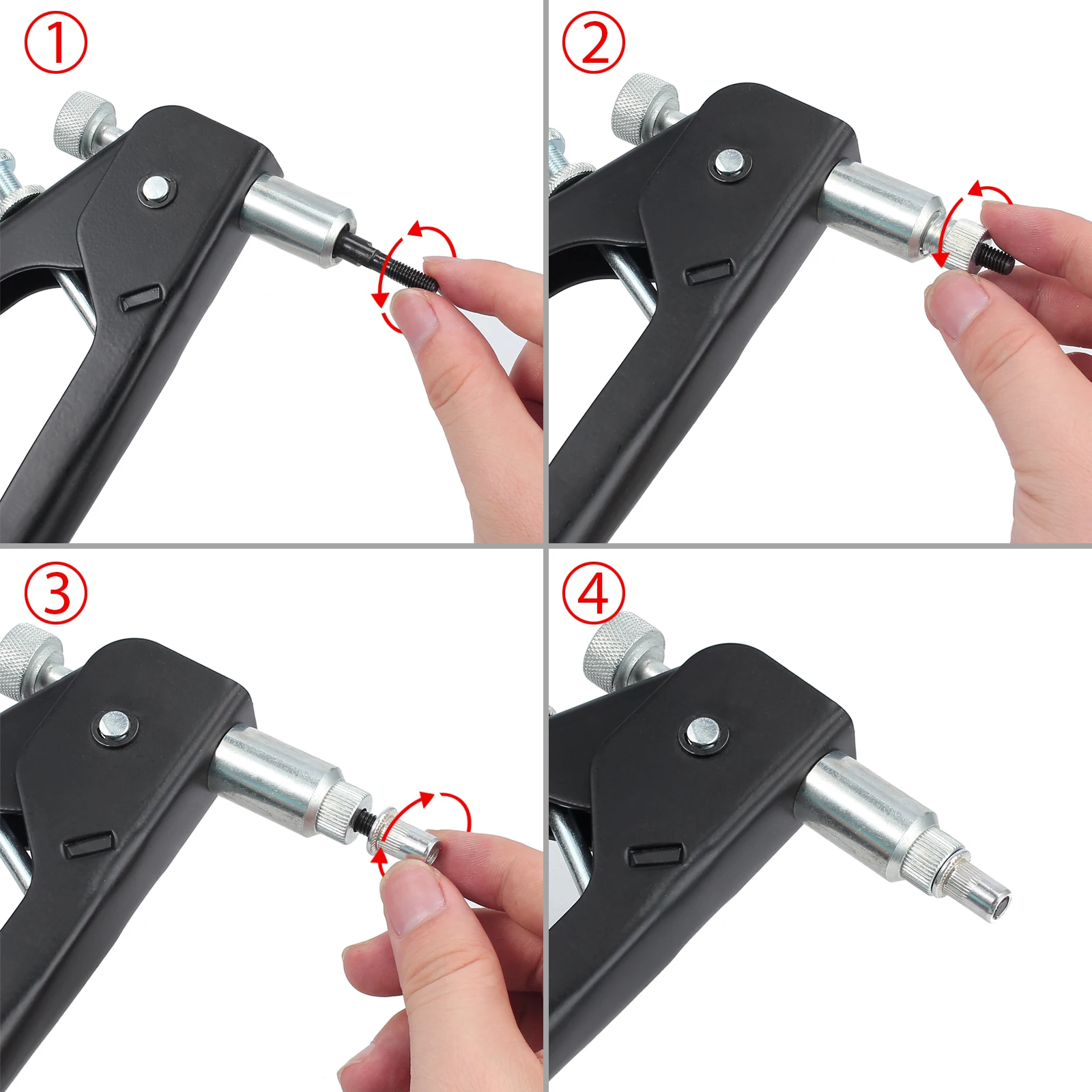 GARLLEN Nut Rivet ประแจปืน + 86Pcs M3-M8เกลียว Nut Rivet Riveter Rivnut Nutsert Gun Riveting Auto ซ่อมแซมเฟอร์นิเจอร์ชุดเครื่องมือ