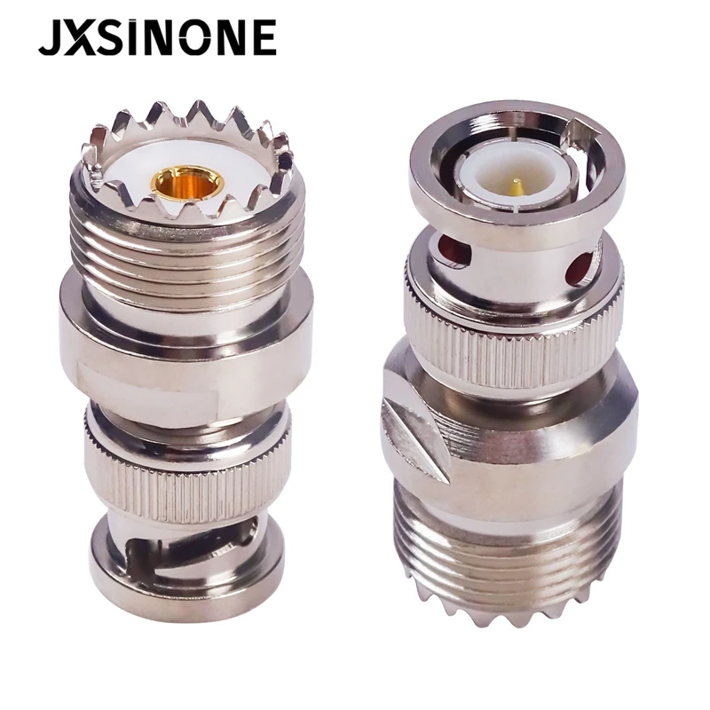 JXSINONE 1 قطعة BNC ذكر التوصيل إلى SO239 UHF أنثى PL-259 جاك RF محوري كابل محول موصل C20066