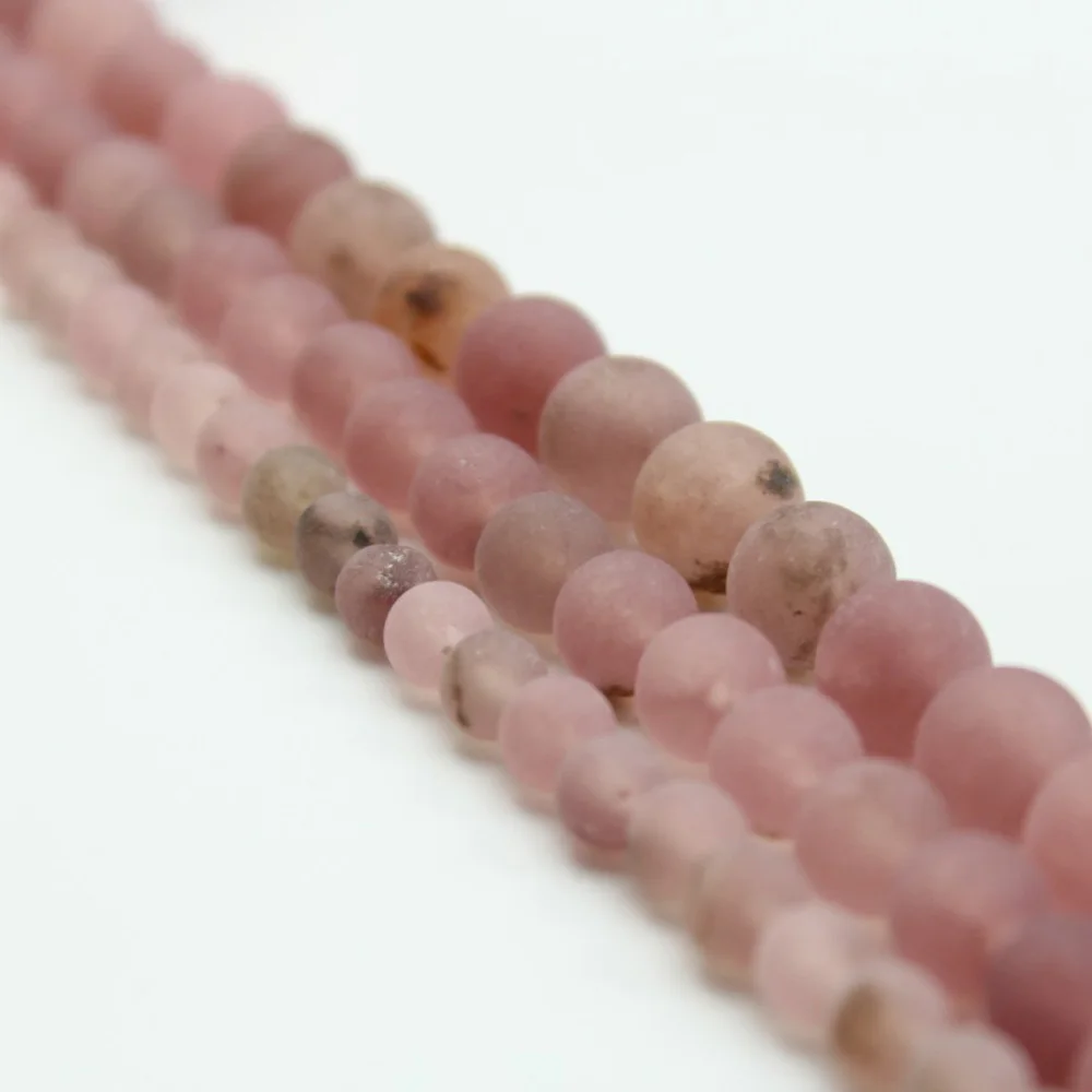 Nice 4 6 8 10mm Natural Stone Beads Matte Morganite Round Loose Beads For Jewelry Making Accessories DIY Bracelet Necklace