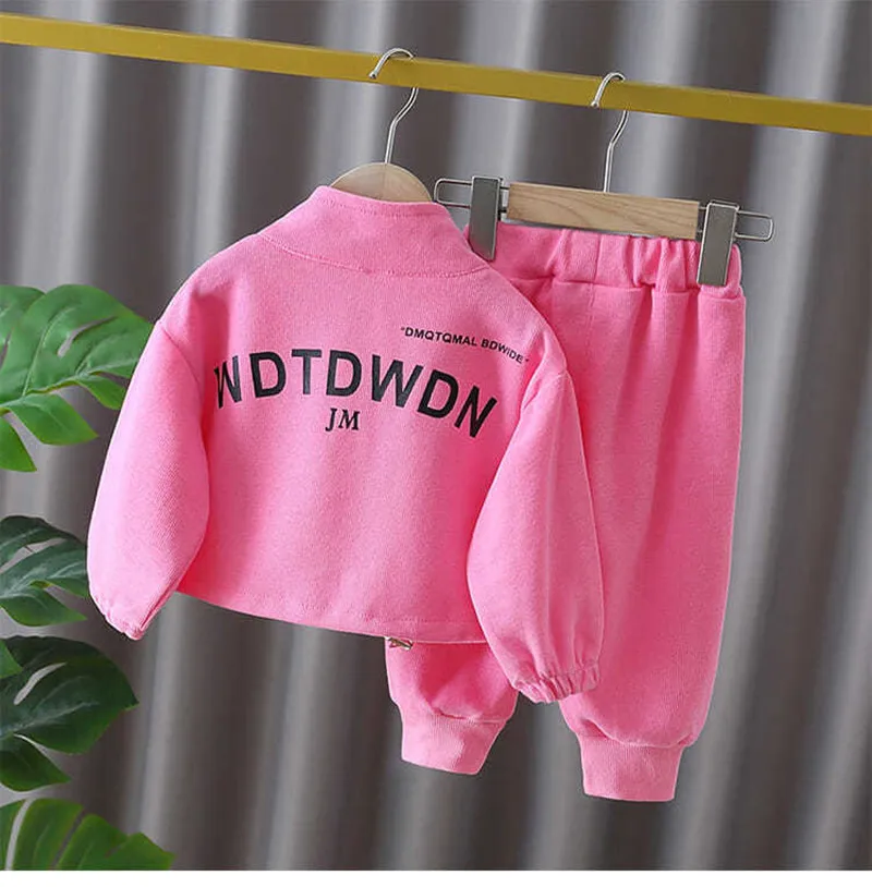 Ensemble deux pièces veste et pantalon pour fille, vêtements décontractés, nouvelle collection printemps et automne