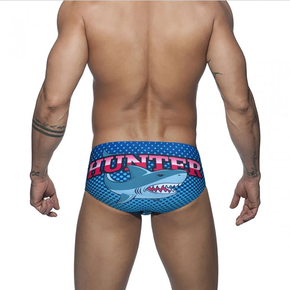 Sexy Mens Bathing Suit Low Waist Beach Surfing Swimwear Nylon Quick Dry Swim Briefs Fashion Male Sport Pouch Pad Board Shorts image 3