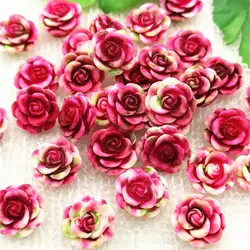 15pcs 14mm Flat Back Resin Flower Scrapbook 3D Resin Rose DIY Fine Decoration