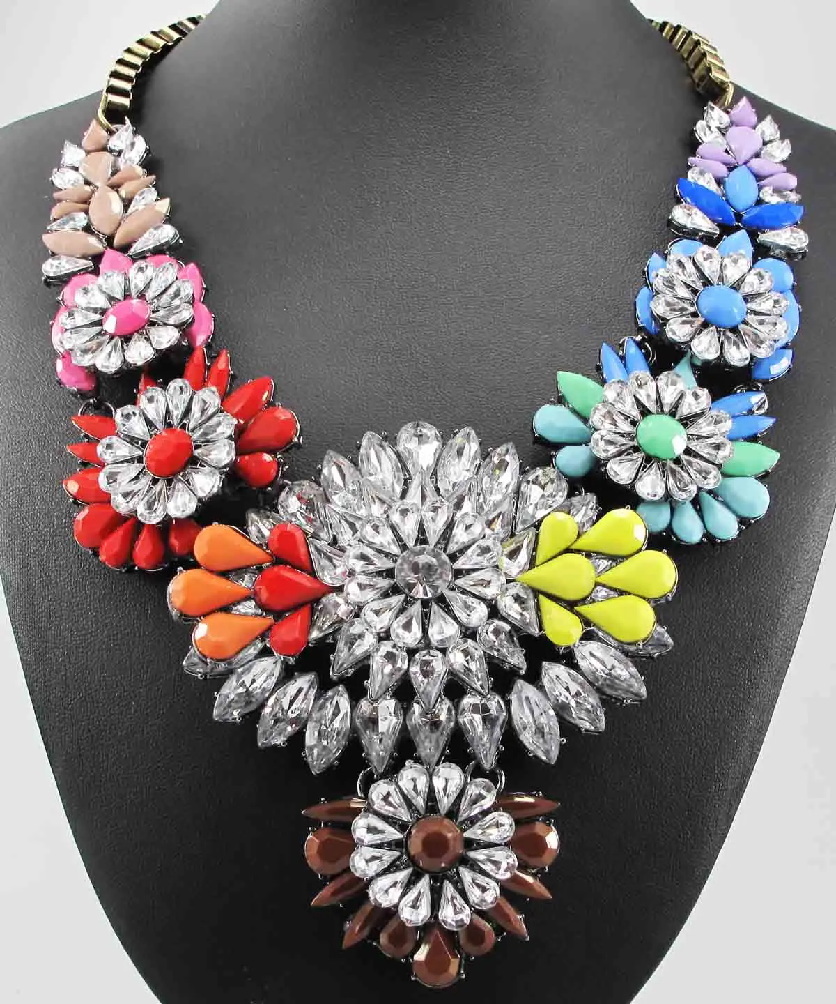 

Yayi jewelry Newest Handmade Fashion Bohemia Beads Glass Crystal Chain Beads Pendants Bib Statement Women Choker Necklaces Q992