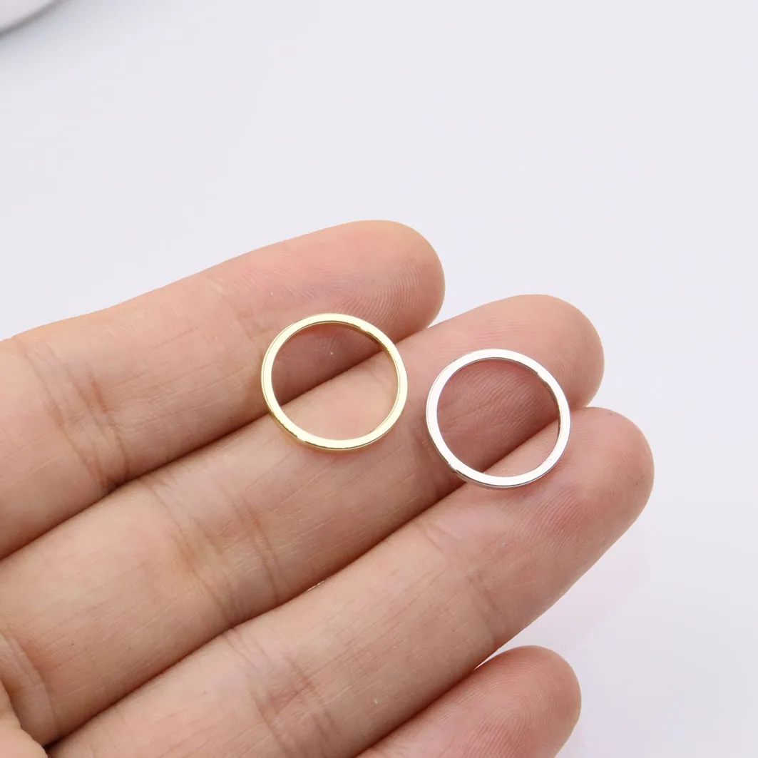 Eruifa 20pcs 12mm High Quality Brass Circle Necklace,Earring Bracelet Jewelry DIY Handmade 2 Colors Gold and Silver