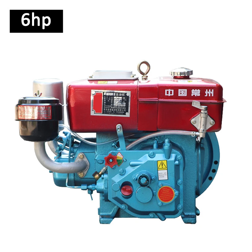 

Small 6-horsepower Agricultural Single-Cylinder Water-Cooled Diesel Engine Marine Hand-cranking start Diesel Engine 6hp 4KW 220V