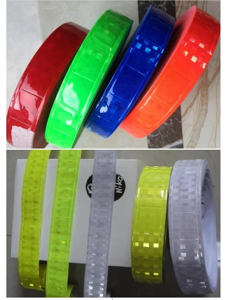 Cold Reflective Square Flashing Lattice Tape, Highlighting, Night Warning, Sewing for Clothing, Garment Accessories, 2.5cm